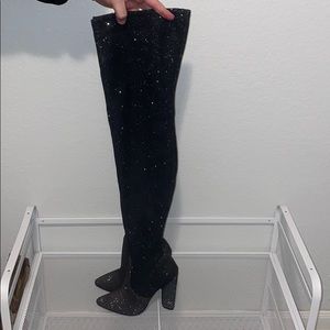 Black thigh high Steve Madden boots